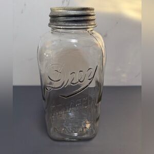 Clear Glass Mason Jar with Silver Lid